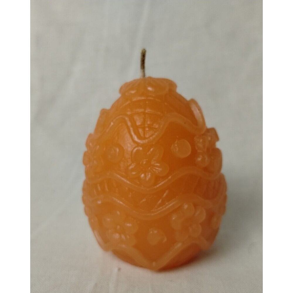 6 Vintage Egg-Shaped Wax Candles Textured Beautiful